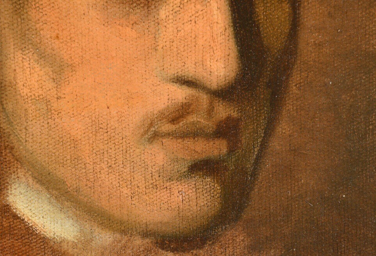 Oil On Canvas - Portrait Of A Man Late 19th Century -photo-3