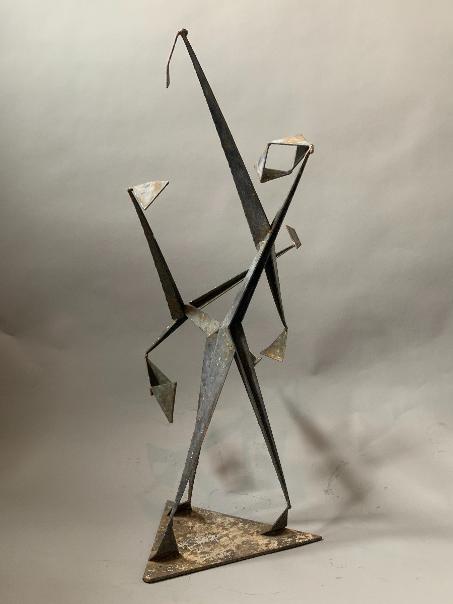 Iron Sculpture - Dated 1970 - Dancing Couple-photo-3