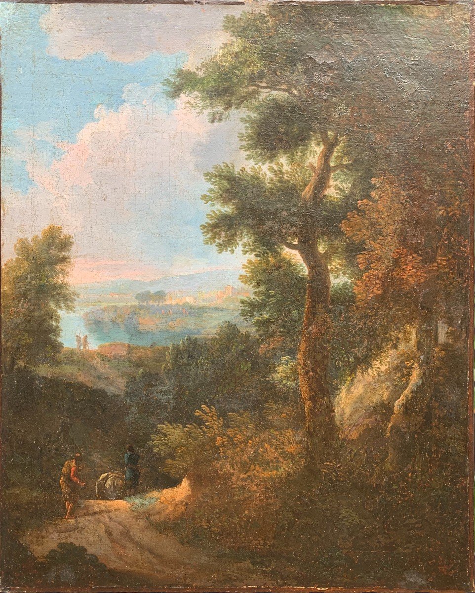 Oil On Canvas - 18th Century - Italian Landscape - Italy Or France