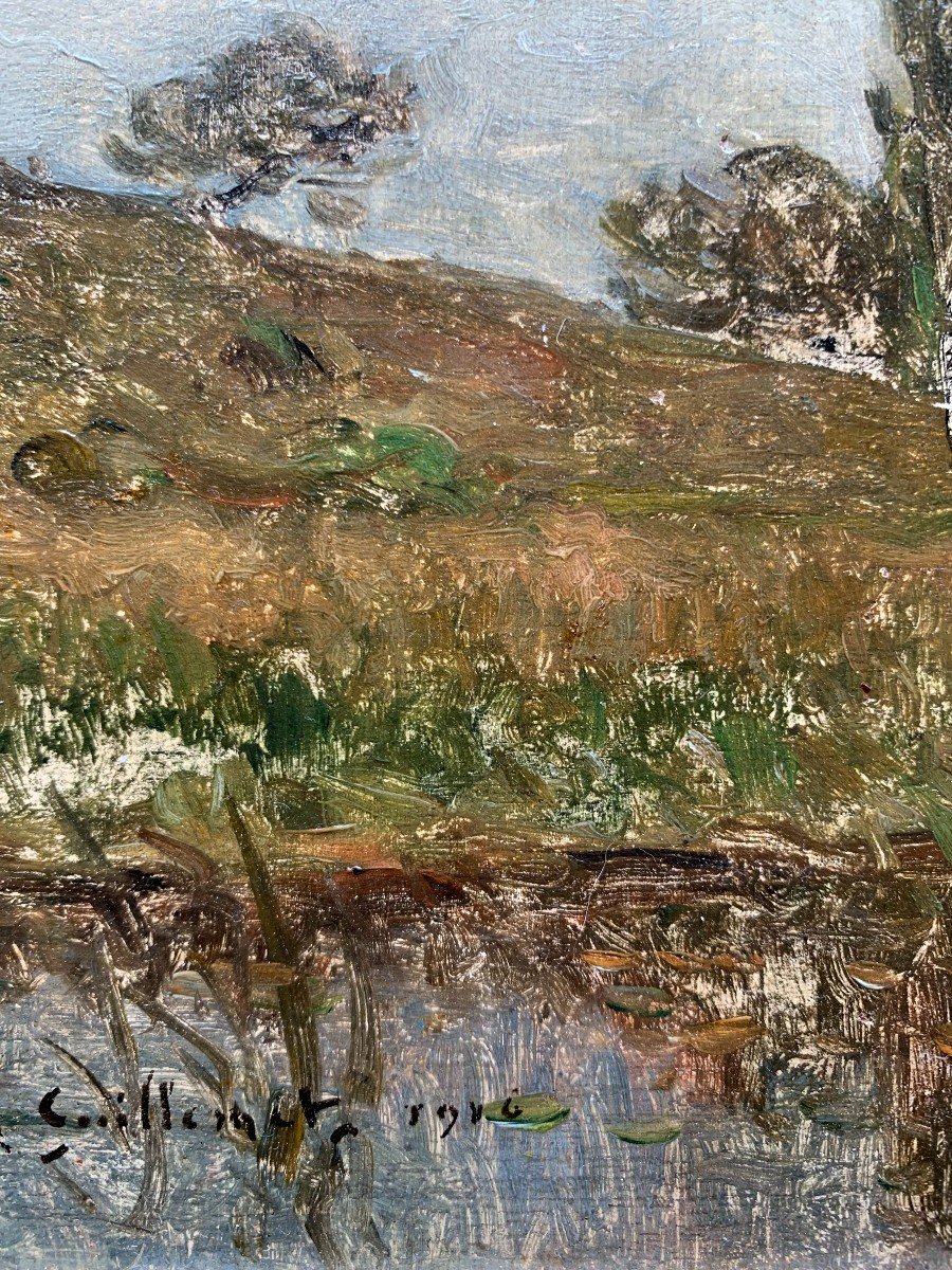 Antoine Guillemet (1843-1918) - Paysage Impressionniste - Ecole De Barbizon-photo-2