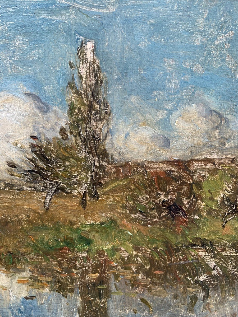 Antoine Guillemet (1843-1918) - Paysage Impressionniste - Ecole De Barbizon-photo-3