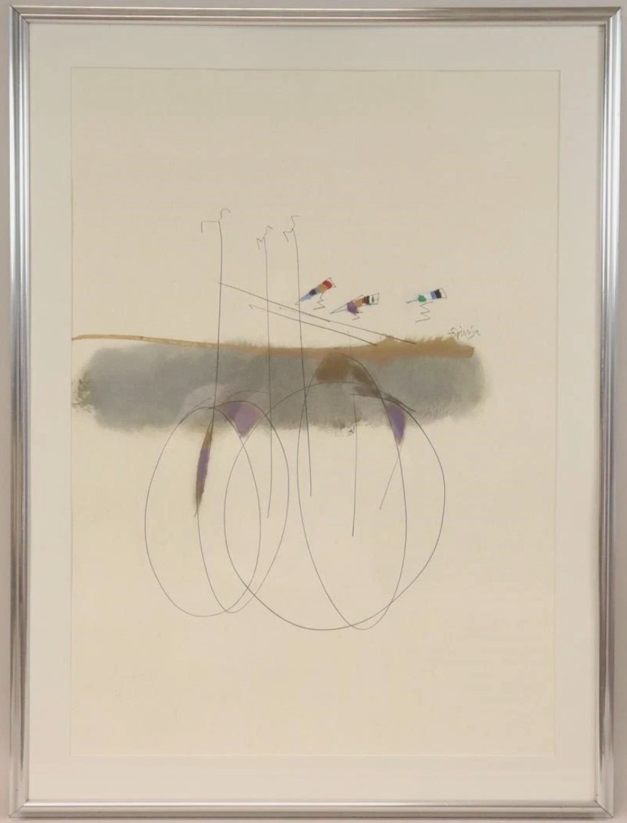 Guillermo Spinosa (1939-2010) - Dessin - Les cyclistes