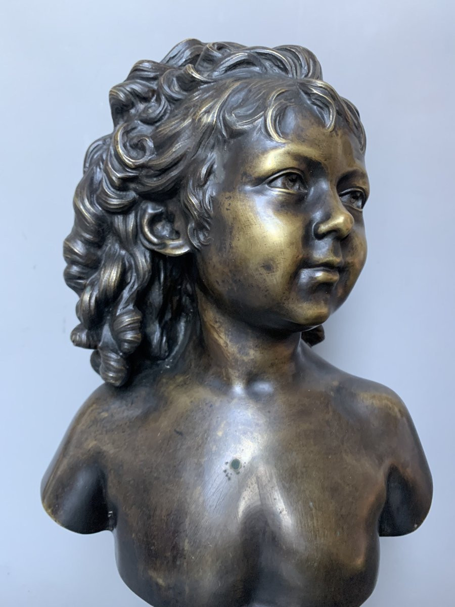 Jean-antoine Houdon (1741-1828) - Bust Of Sabine Houdon - Bronze - Signed-photo-2