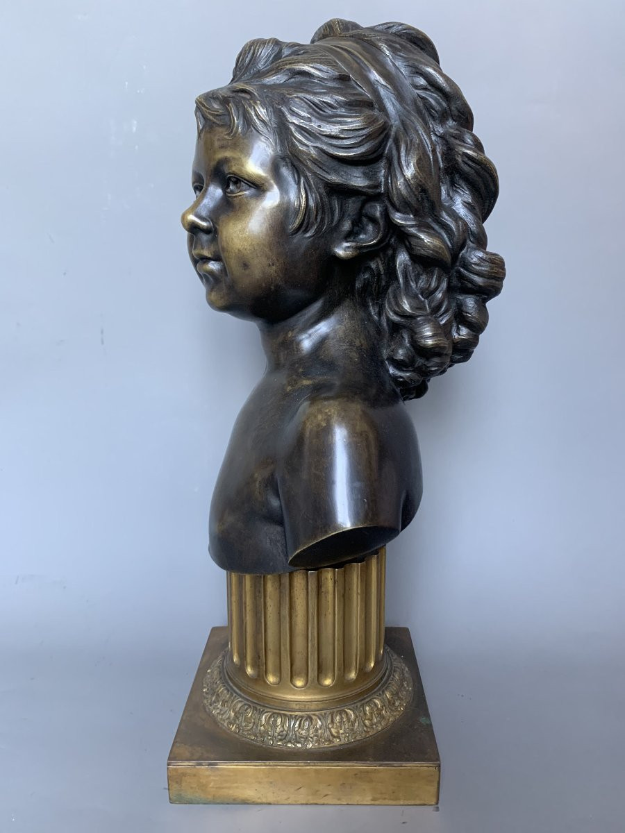 Jean-antoine Houdon (1741-1828) - Bust Of Sabine Houdon - Bronze - Signed-photo-4