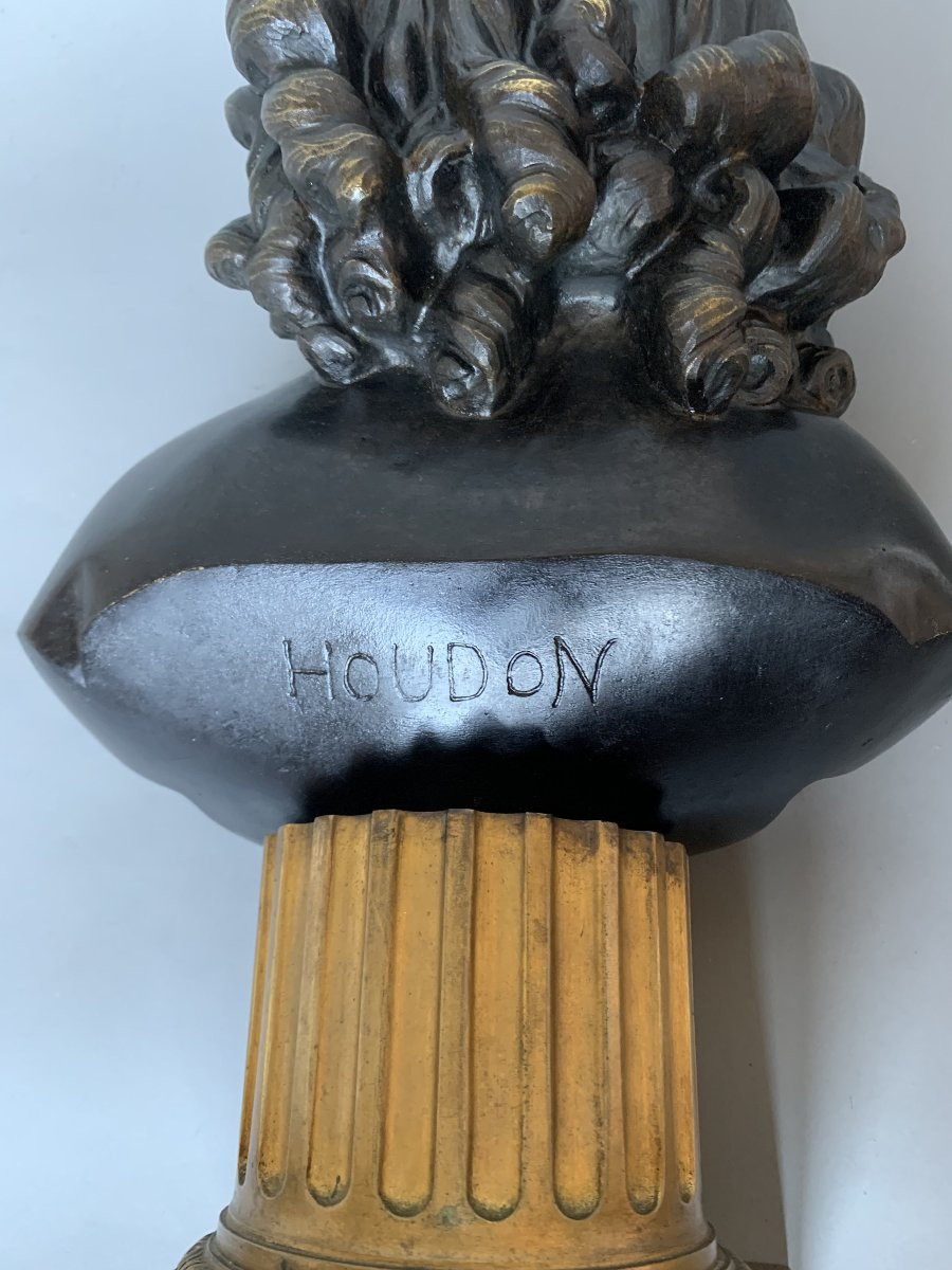 Jean-antoine Houdon (1741-1828) - Bust Of Sabine Houdon - Bronze - Signed-photo-3