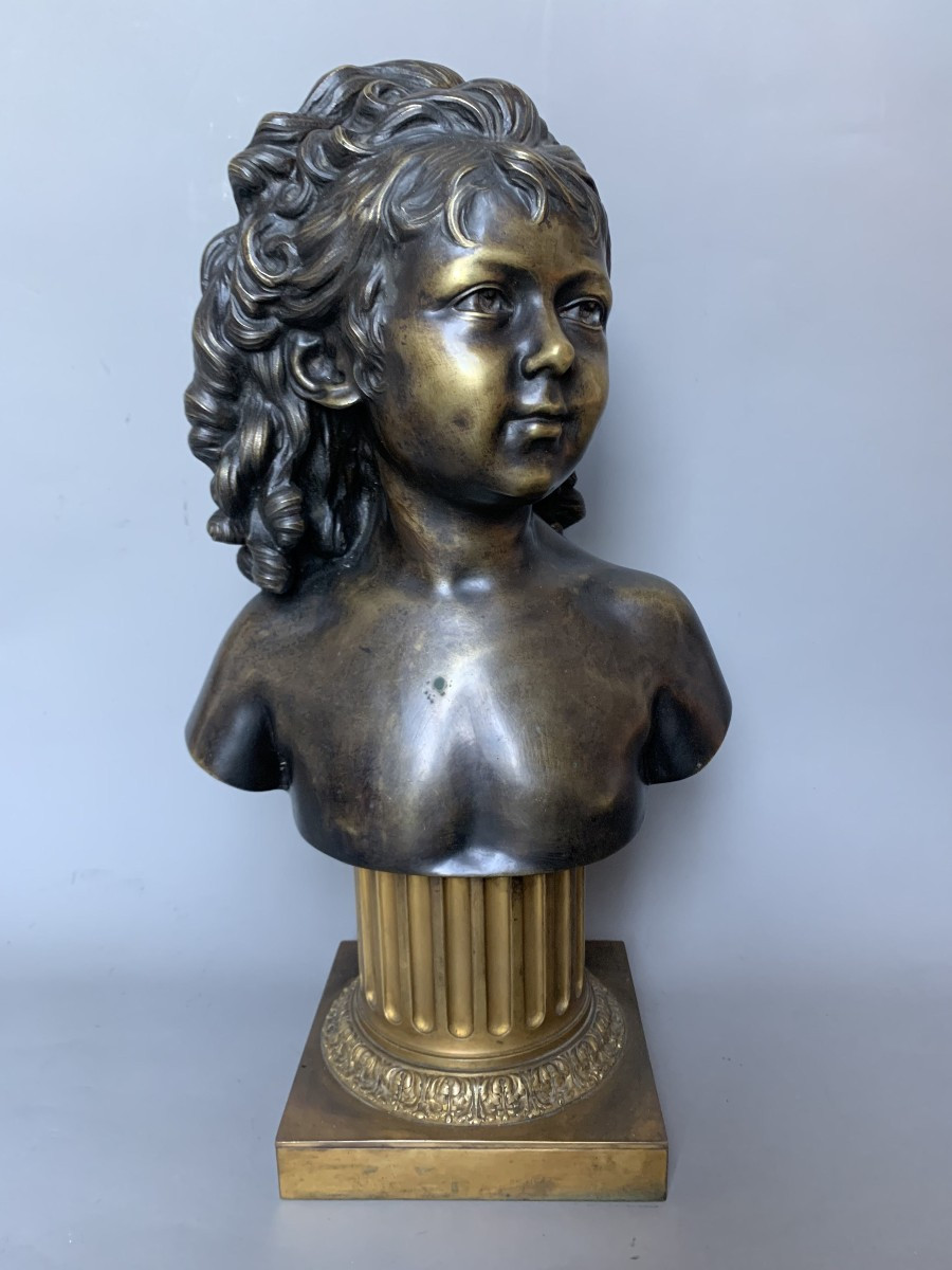 Jean-antoine Houdon (1741-1828) - Bust Of Sabine Houdon - Bronze - Signed