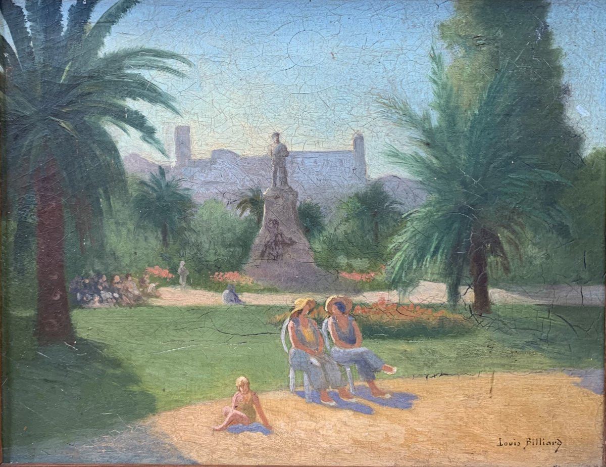 Louis Billiard (1864-1952) – View Of Mont Chevalier In Cannes - Oil On Canvas-photo-2