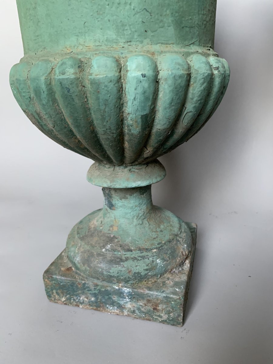 Paire de vases Médicis - XIXème siècle - Fonte de fer-photo-2