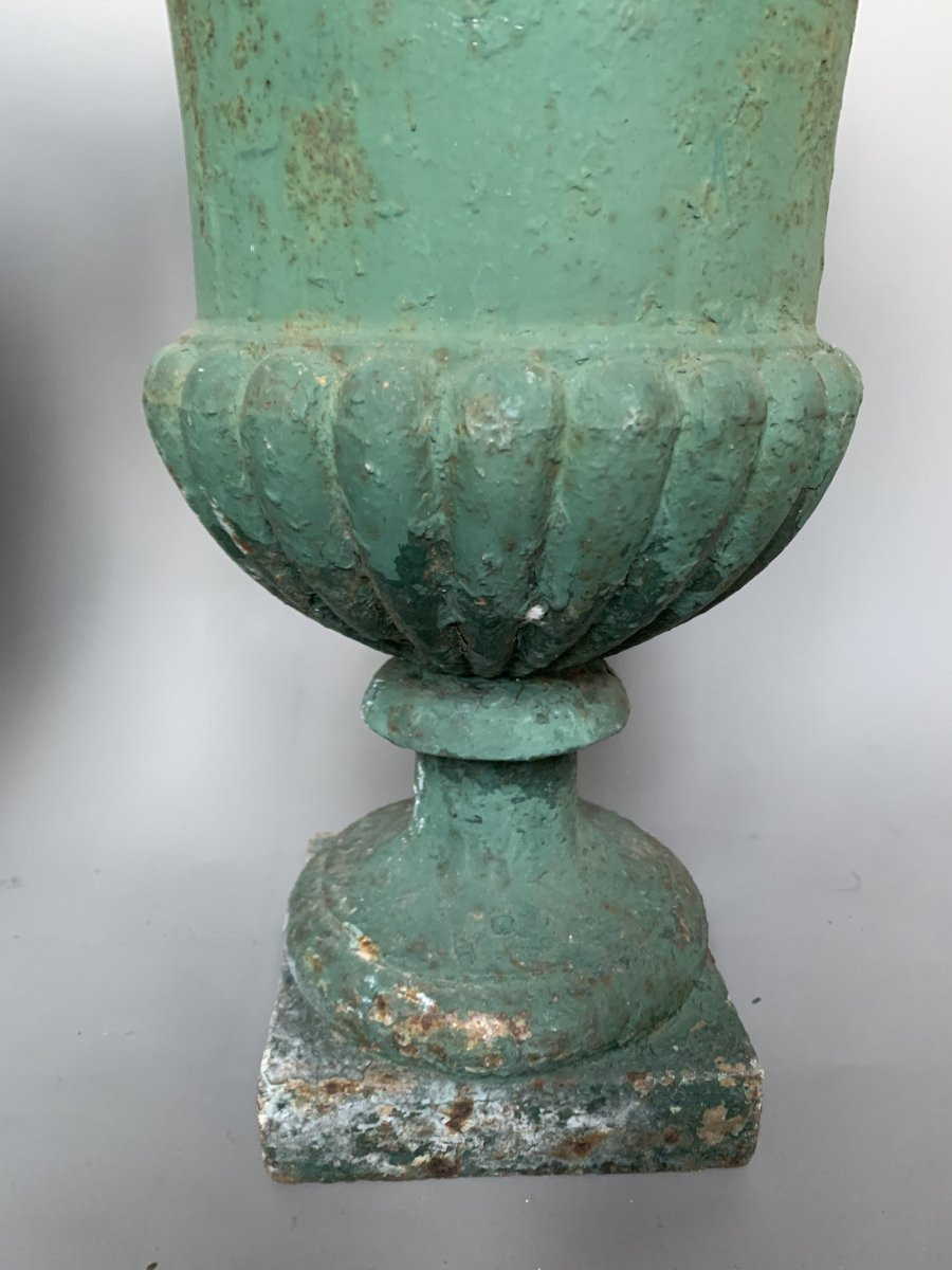 Paire de vases Médicis - XIXème siècle - Fonte de fer-photo-3