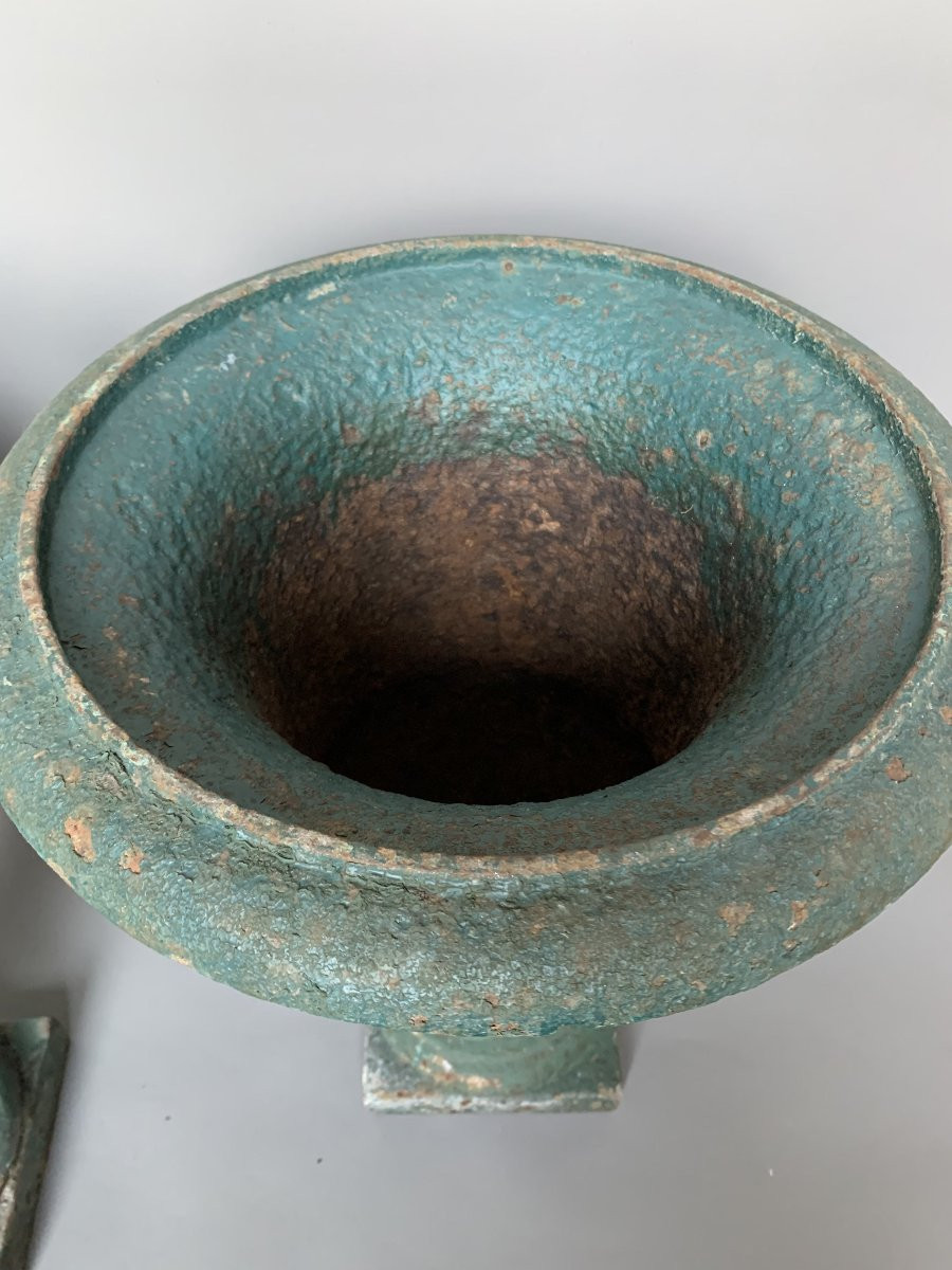 Paire de vases Médicis - XIXème siècle - Fonte de fer-photo-1