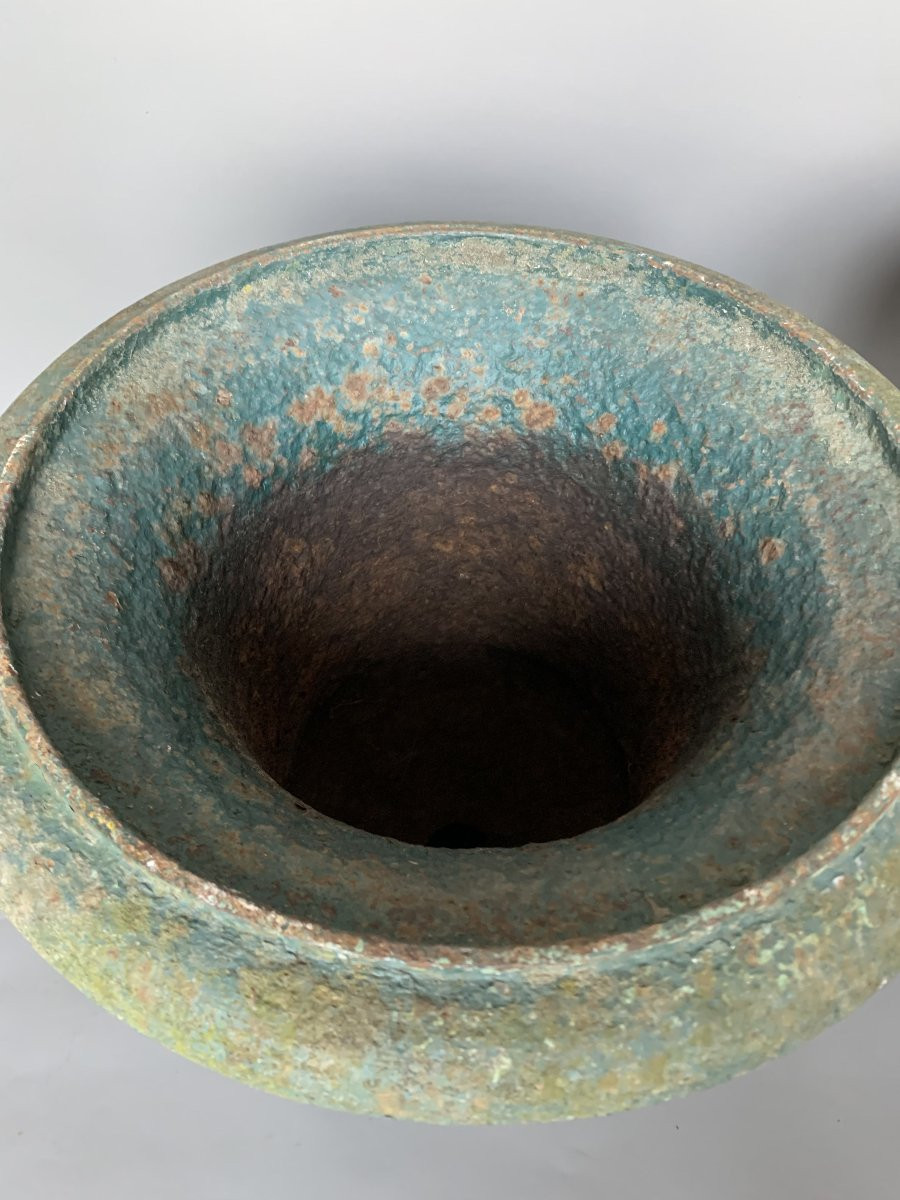 Paire de vases Médicis - XIXème siècle - Fonte de fer-photo-2