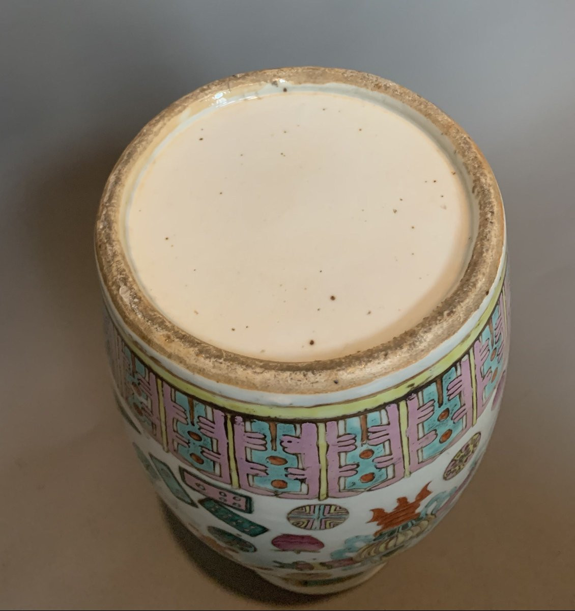 Vase chinois en porcelaine – Famille Rose – XIXᵉ siècle-photo-3