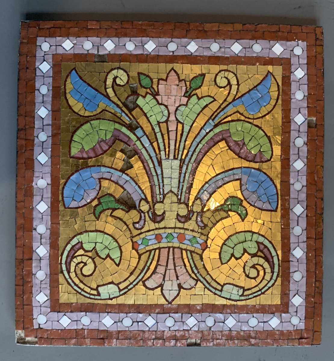 Pair Of Mosaic Tiles – Early 20th Century-photo-2