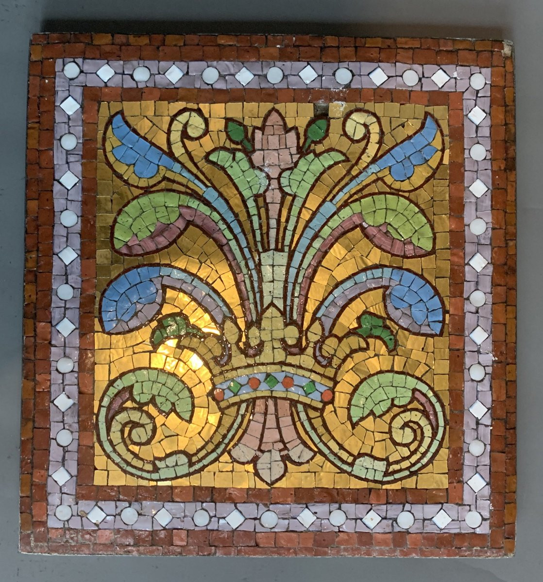 Pair Of Mosaic Tiles – Early 20th Century-photo-3