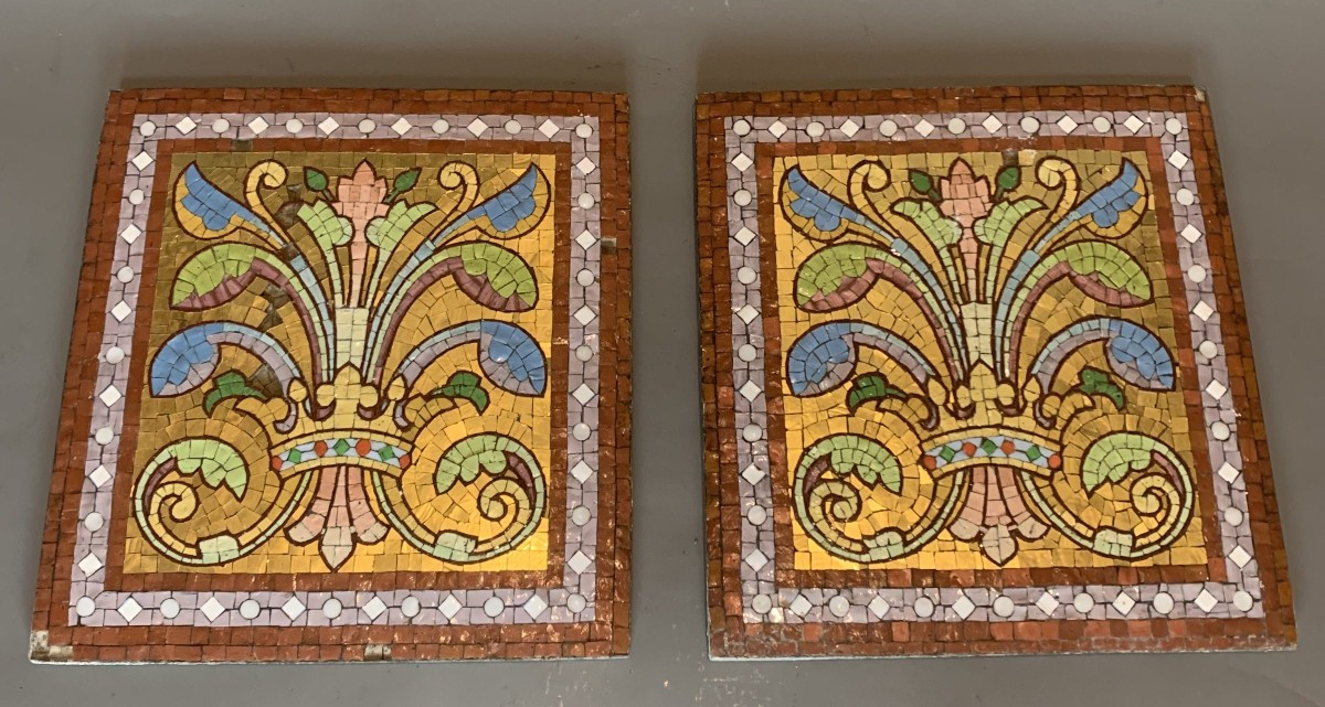 Pair Of Mosaic Tiles – Early 20th Century