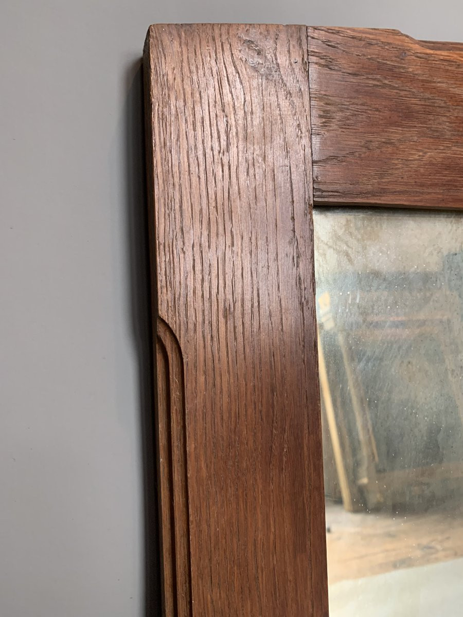 Grand miroir - Art Nouveau en chêne - Début XXème-photo-2