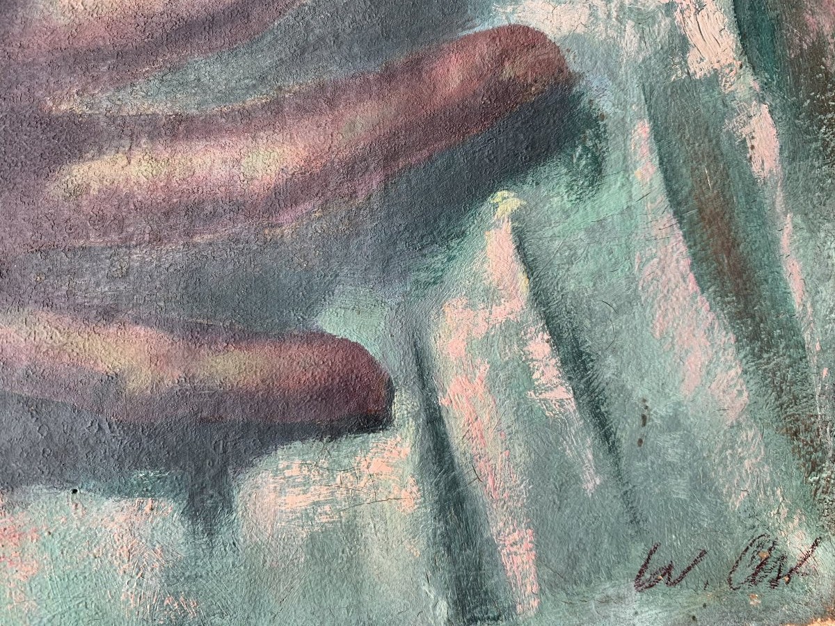 Étude de main - Huile sur toile – début du XXᵉ siècle-photo-4