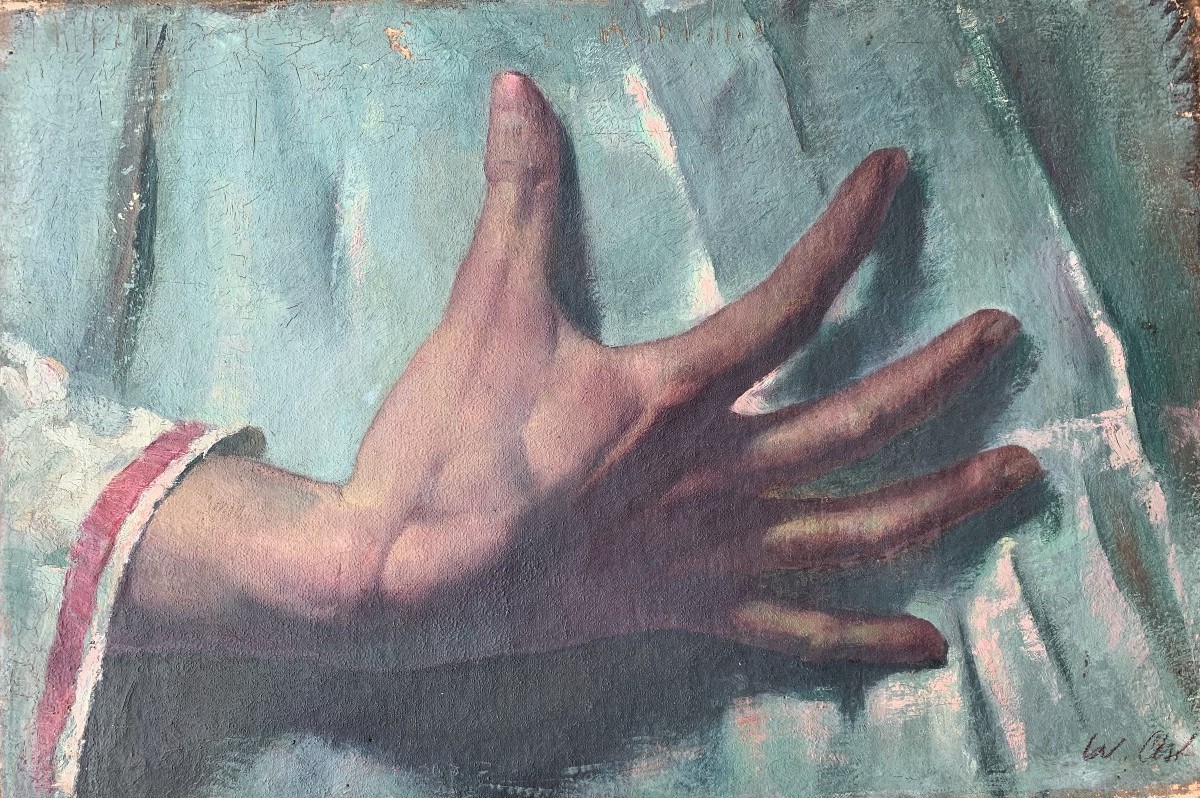 Étude de main - Huile sur toile – début du XXᵉ siècle