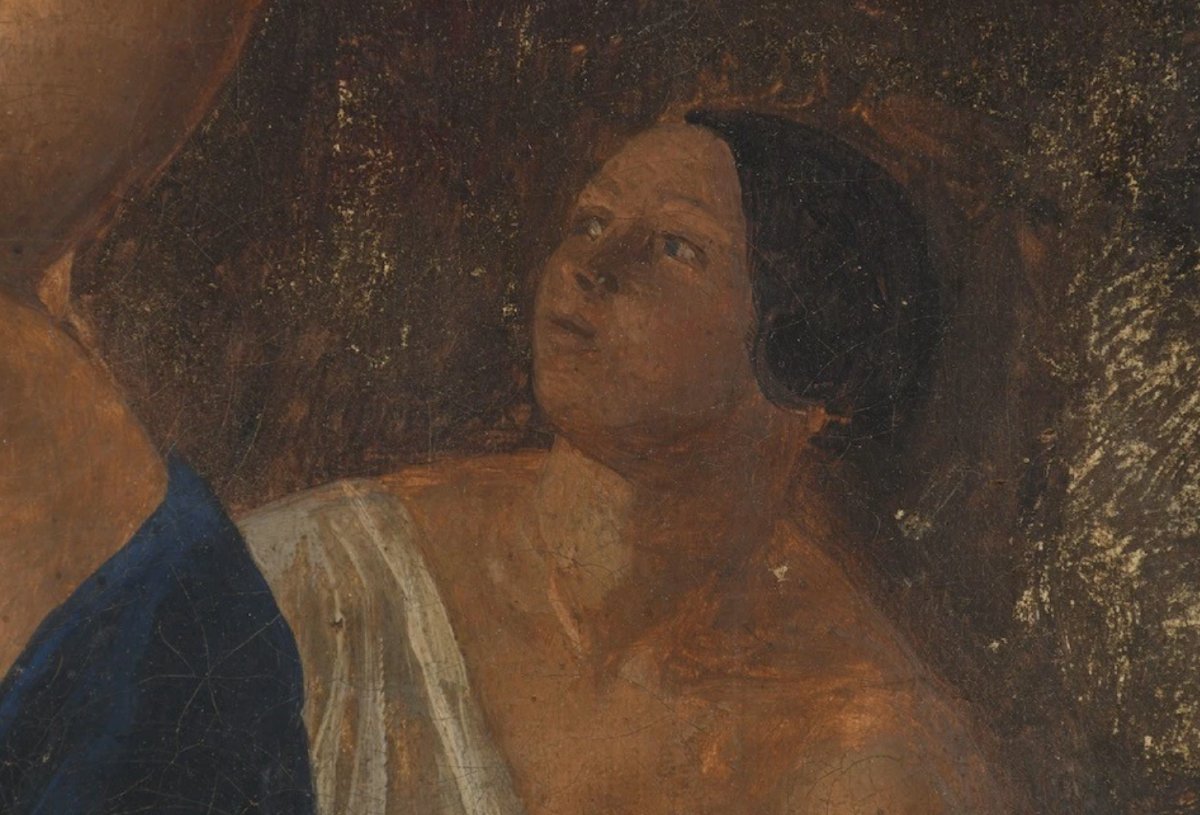 Oil On Canvas – Allegorical Scene With Two Female Figures – Late 19th Century -photo-4