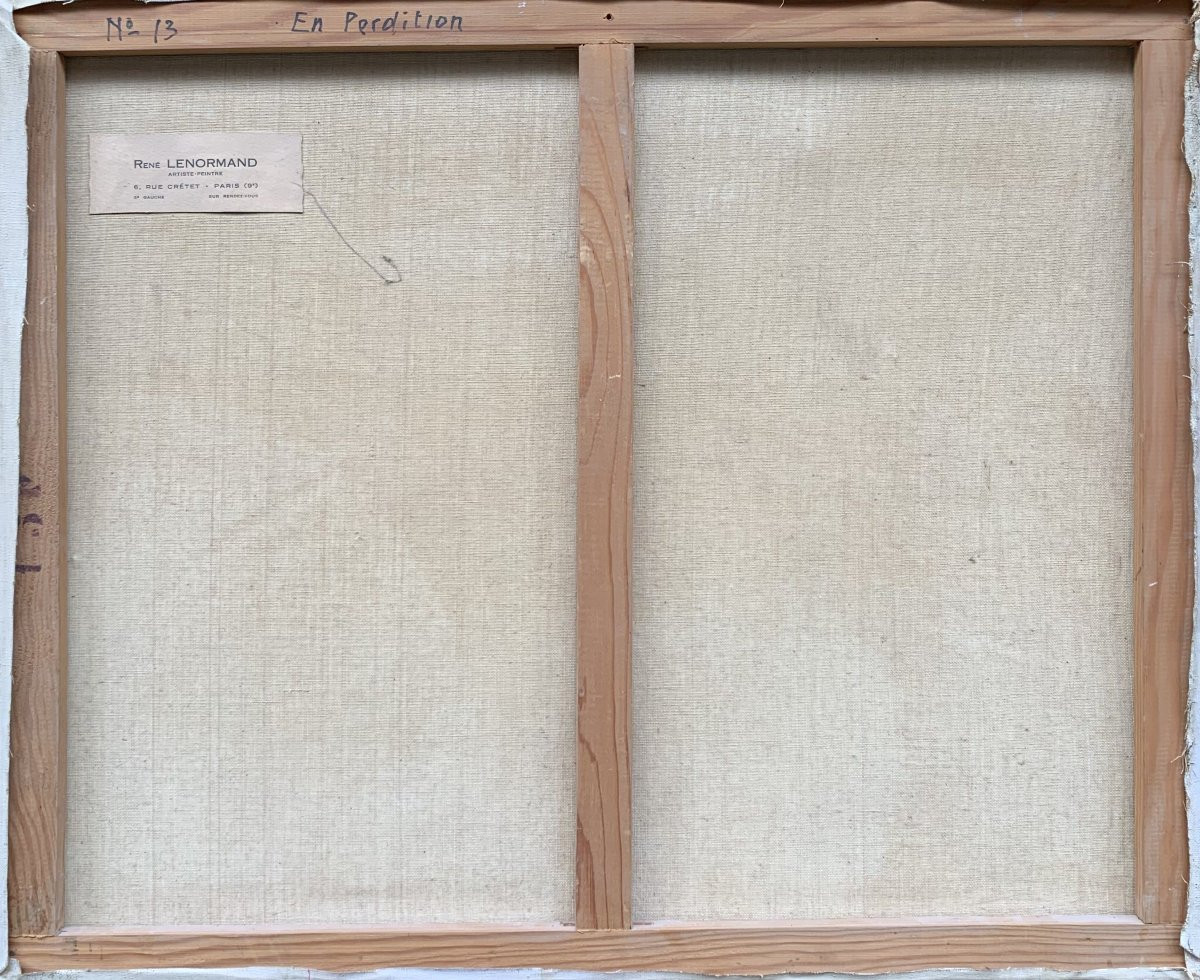 Huile sur toile - Bateau en pleine tempête - Signé René Lenormand-photo-1