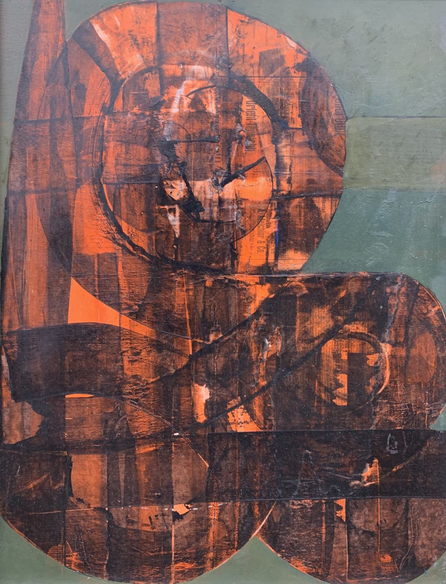 Composition abstraite – Huile sur carton – Années 1970