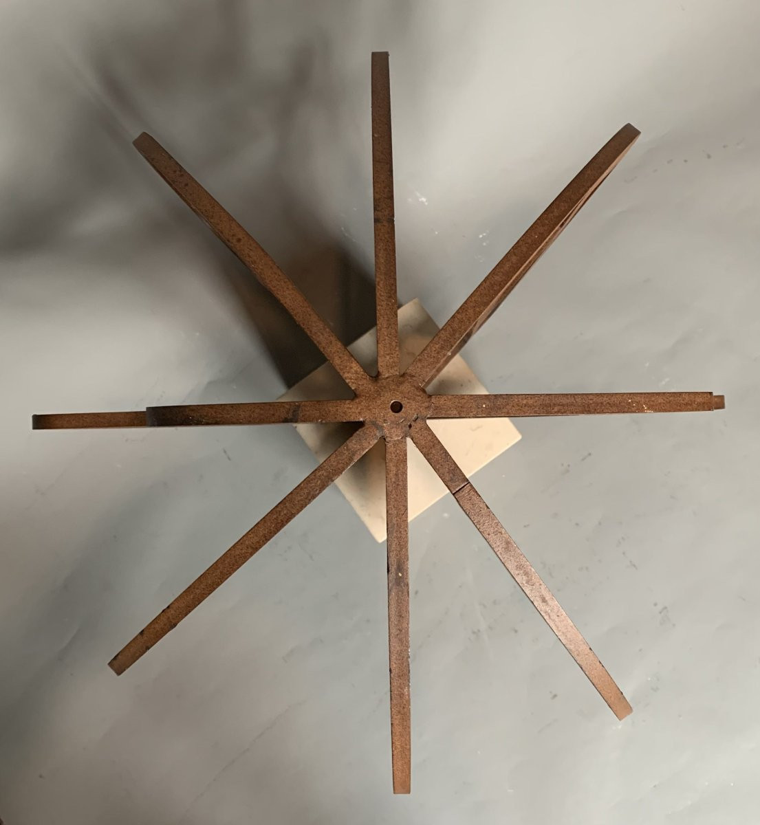 Large Abstract Sculpture From The 1990s - Stone And Iron-photo-2