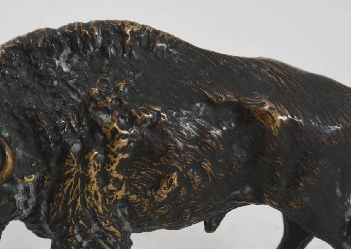 Bison en bronze – Fin XIXe / Début XXe siècle-photo-3