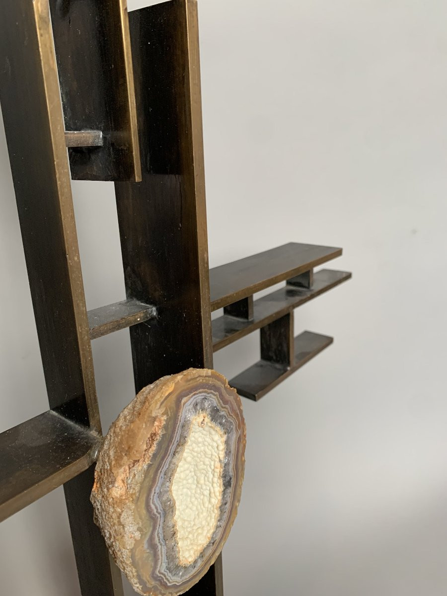 Jeggman Kamen – Patinated Bronze And Natural Stone Crucifix – 1970s-photo-4
