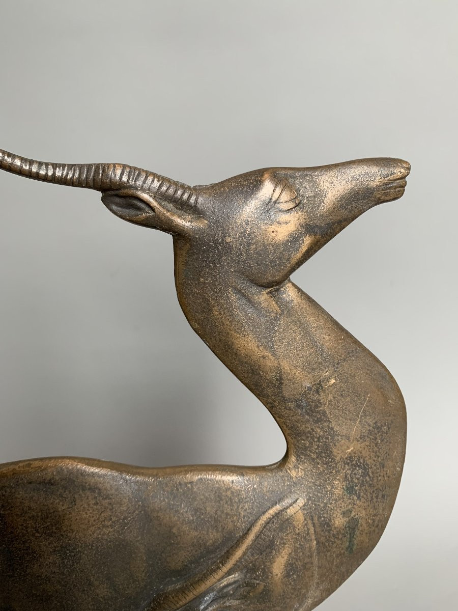 Pair Of Bronze Gazelles - Art Deco - 1920s–1930s-photo-4
