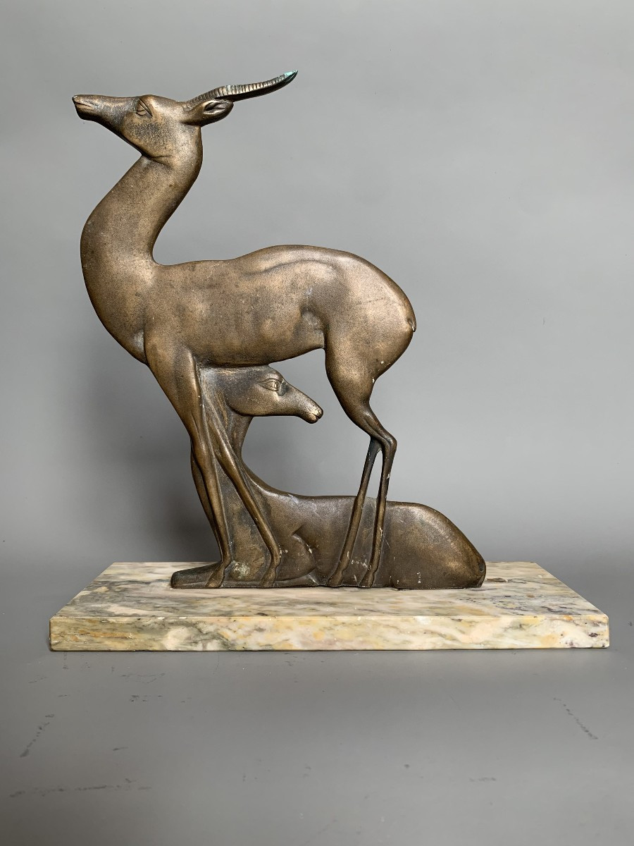 Pair Of Bronze Gazelles - Art Deco - 1920s–1930s