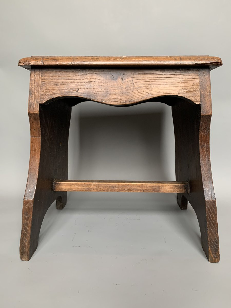 Art & Crafts Oak Stool – Circa 1900-1920-photo-2