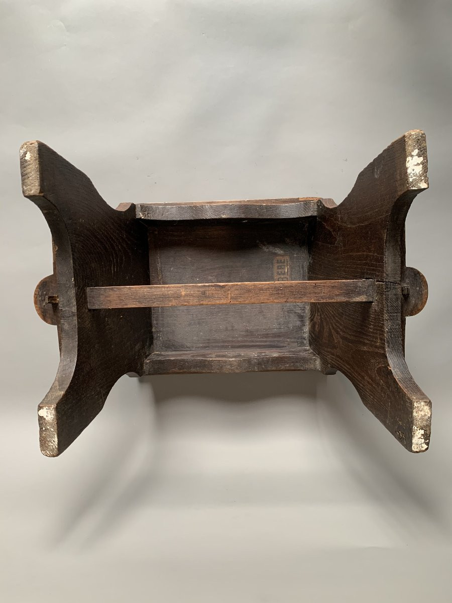 Art & Crafts Oak Stool – Circa 1900-1920-photo-3