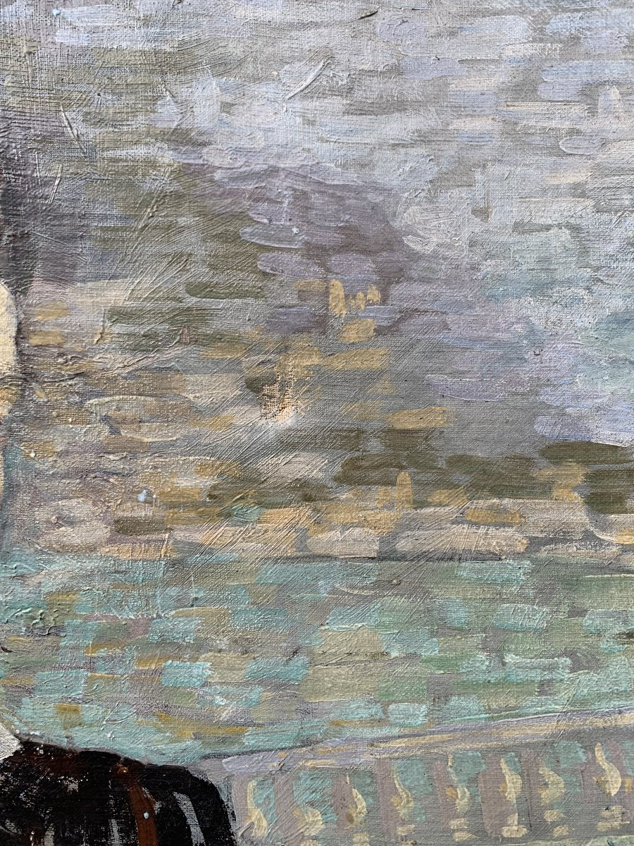 Portrait d’homme – Huile sur toile vers 1930, dans l’esprit de Jac Martin-Ferrières-photo-4