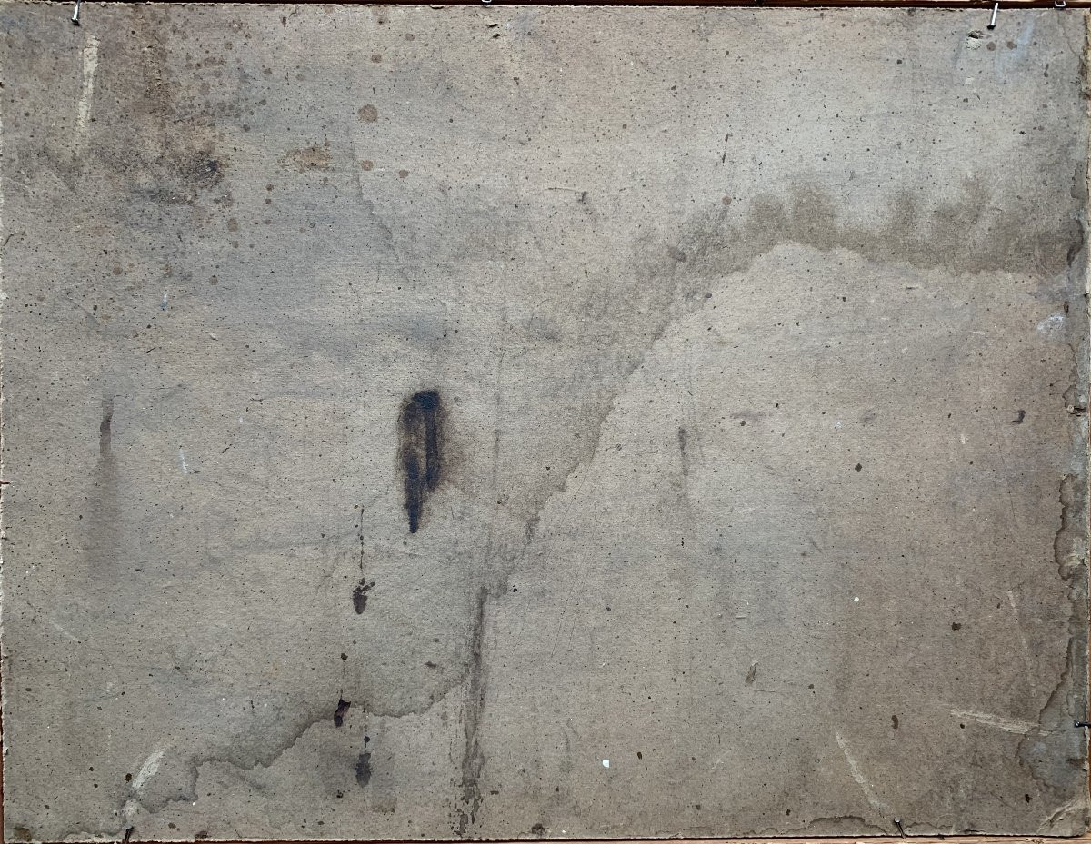 Étude de roses – Huile sur carton – Vers 1900-photo-1