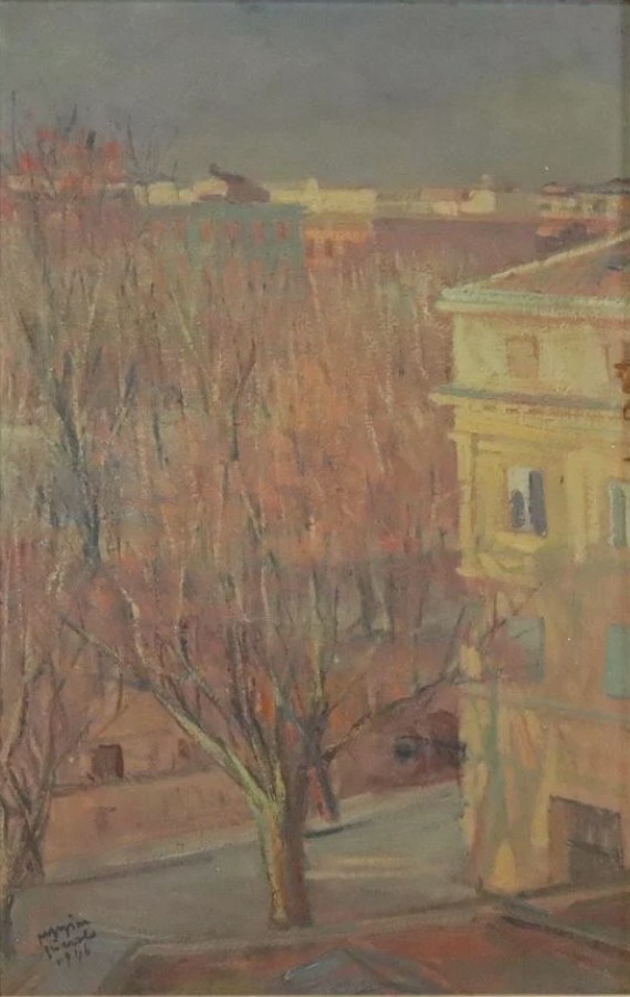 Peppino Piccolo (1903-1983) – View Of Via Germanico In Rome, 1946