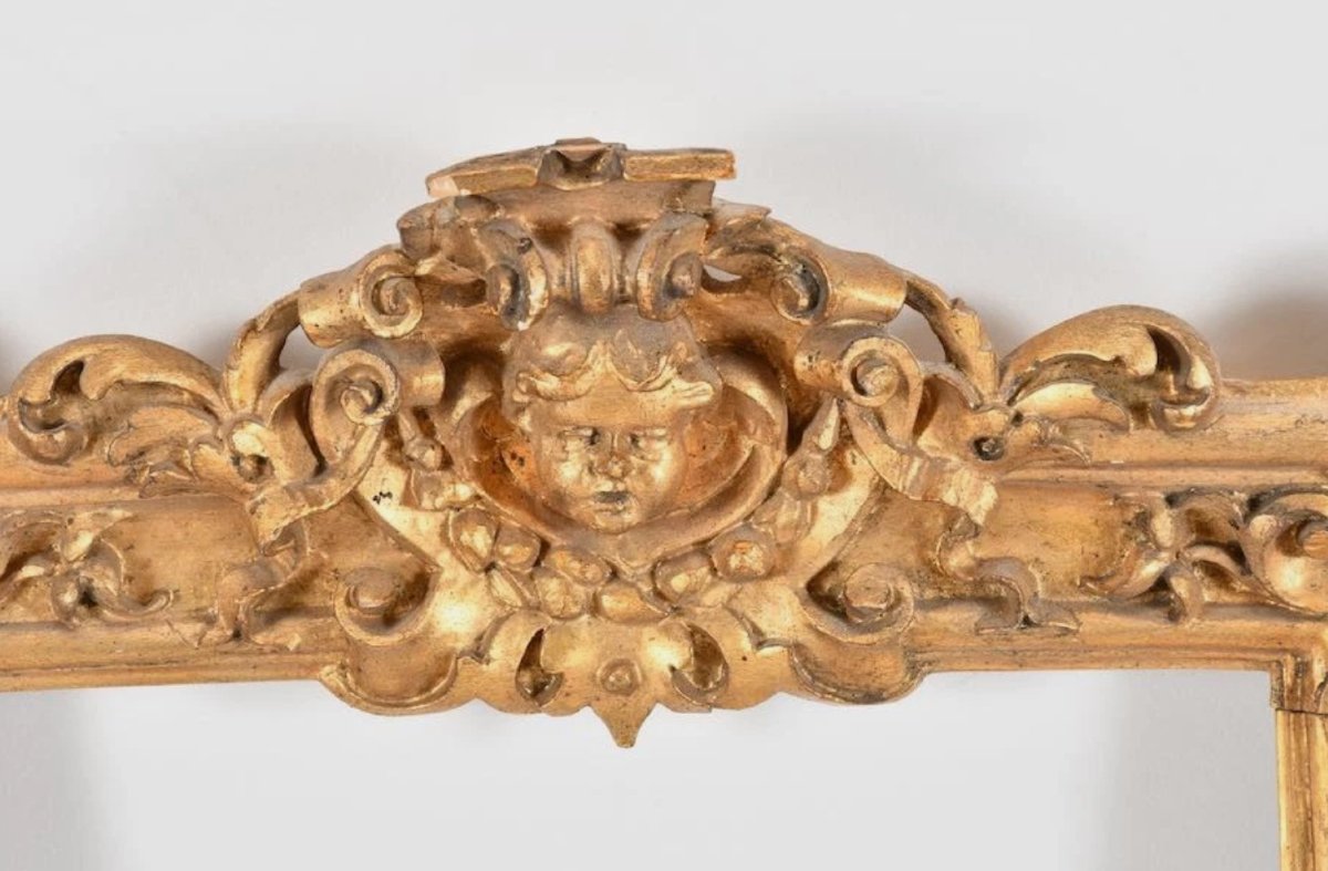 Cadre en bois sculpté et doré - style Louis XIV -  époque Napoléon III-photo-2