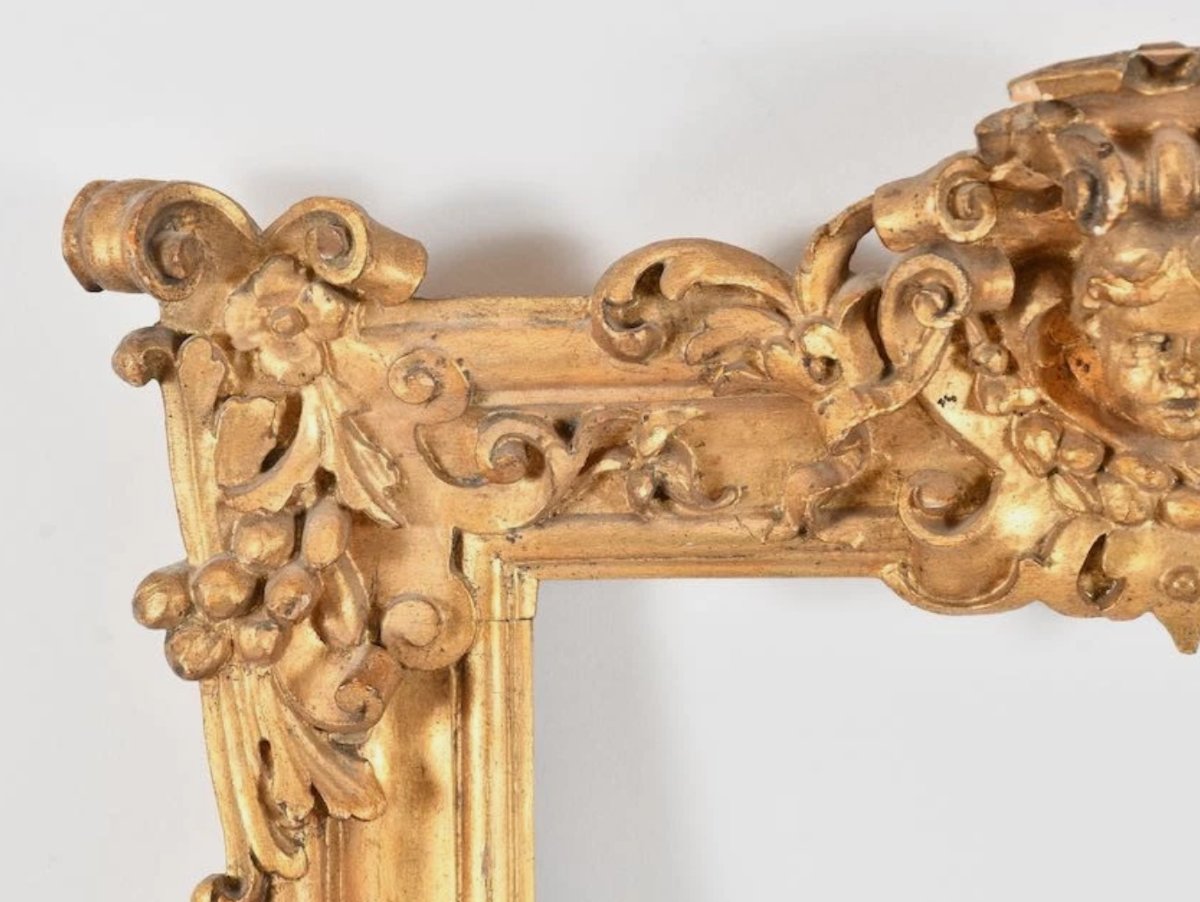 Cadre en bois sculpté et doré - style Louis XIV -  époque Napoléon III-photo-3