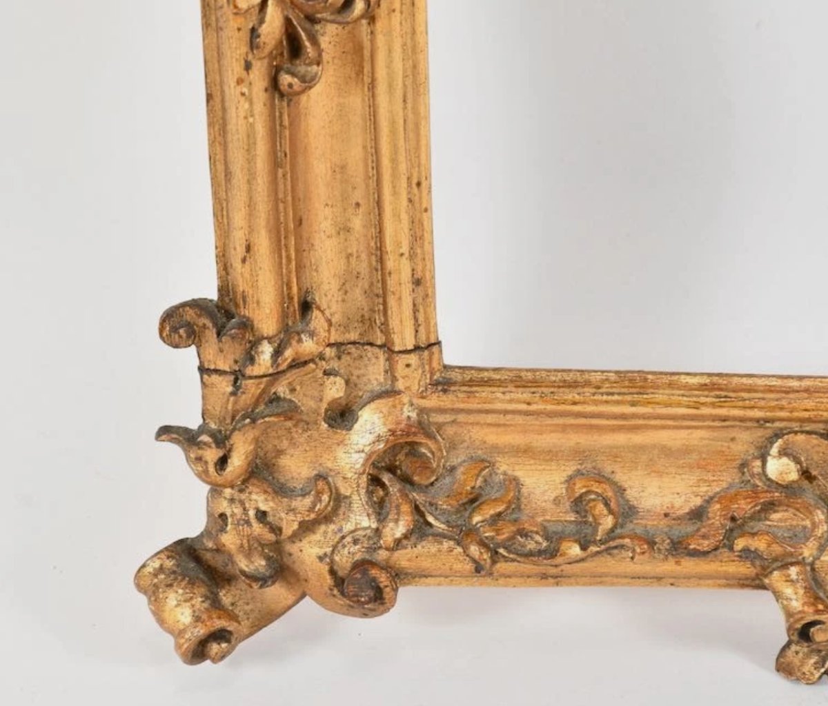 Cadre en bois sculpté et doré - style Louis XIV -  époque Napoléon III-photo-1