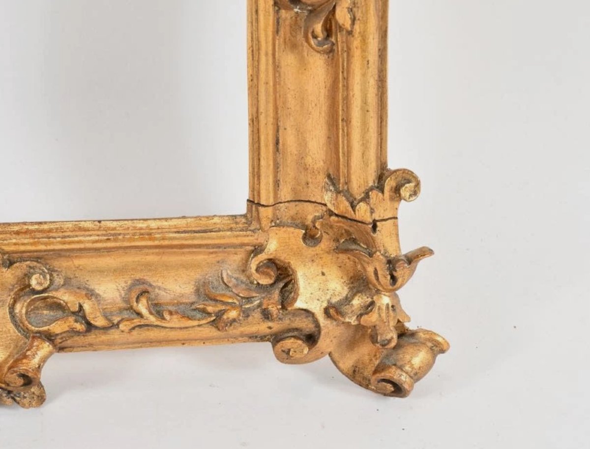 Cadre en bois sculpté et doré - style Louis XIV -  époque Napoléon III-photo-3
