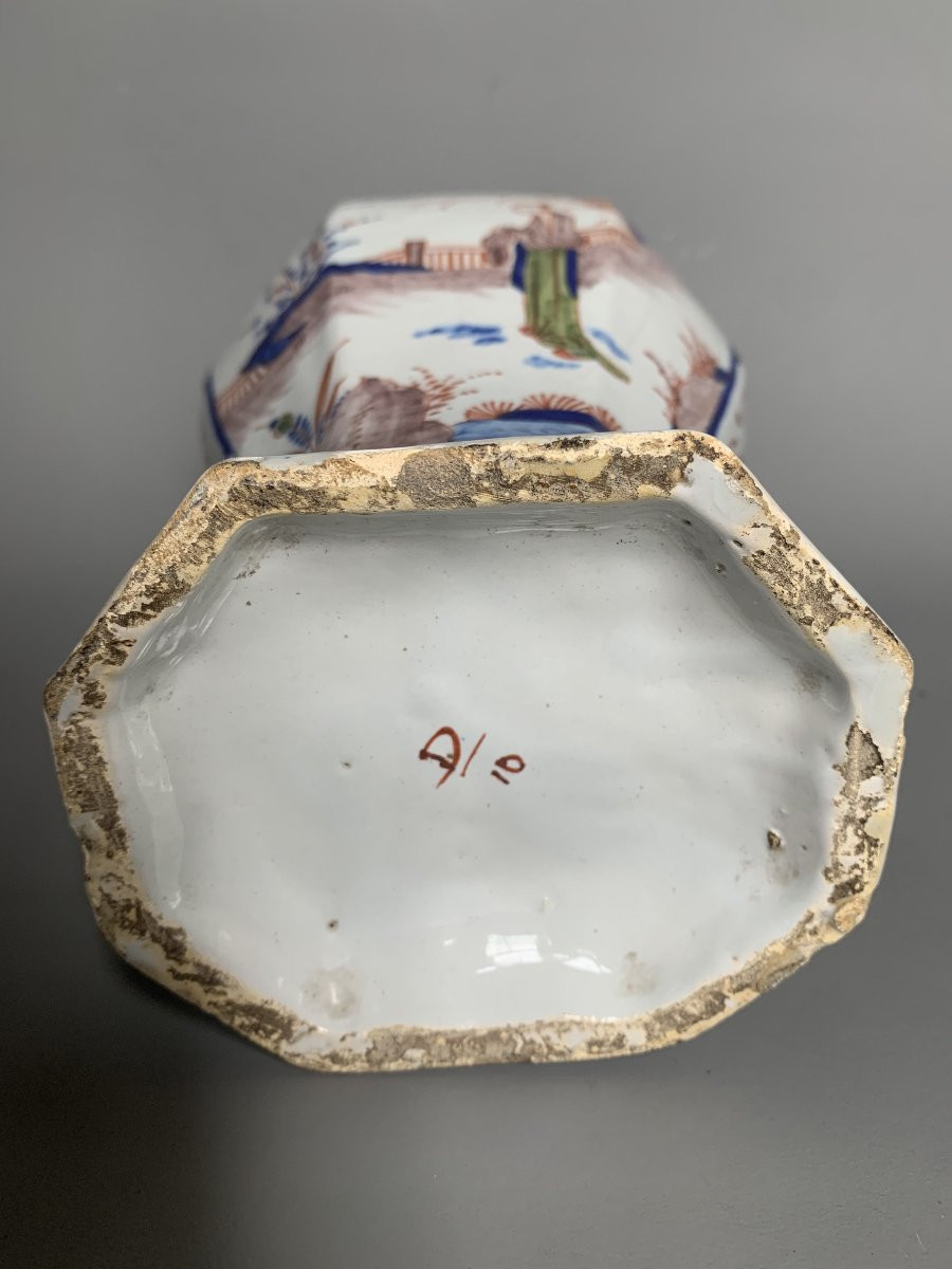 Vase couvert en faïence de Delft - décor chinoisant - XVIIIe siècle-photo-5