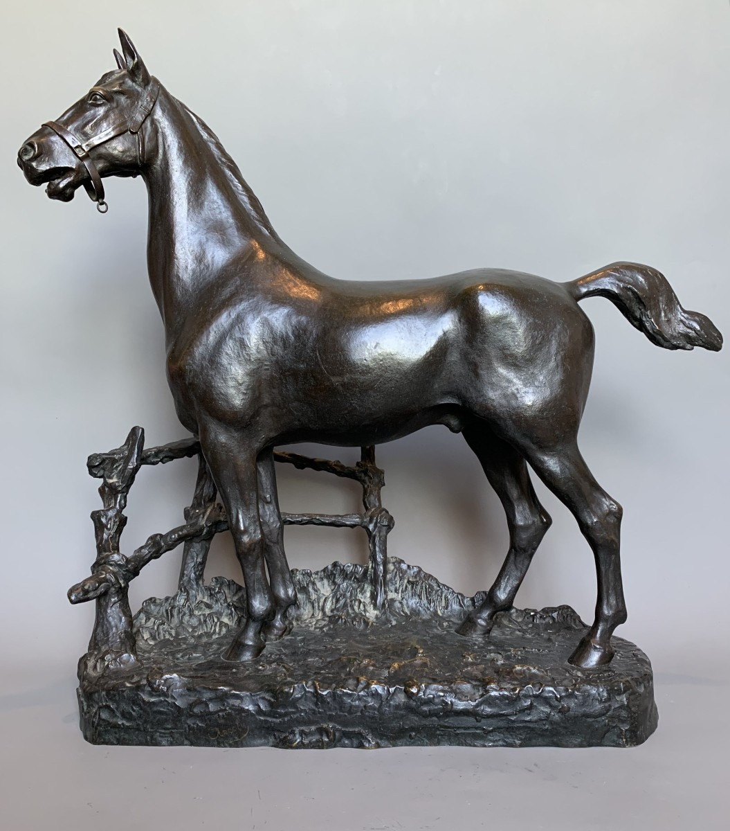 Godefroid Devreese (1861-1941)- Horse, Bronze Sculpture, Stamped H. Luppens & Cie, Brussels