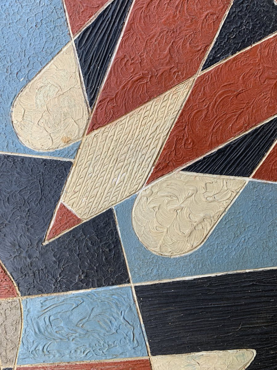 Composition cubisante - Huile sur panneau - années 1960-photo-4