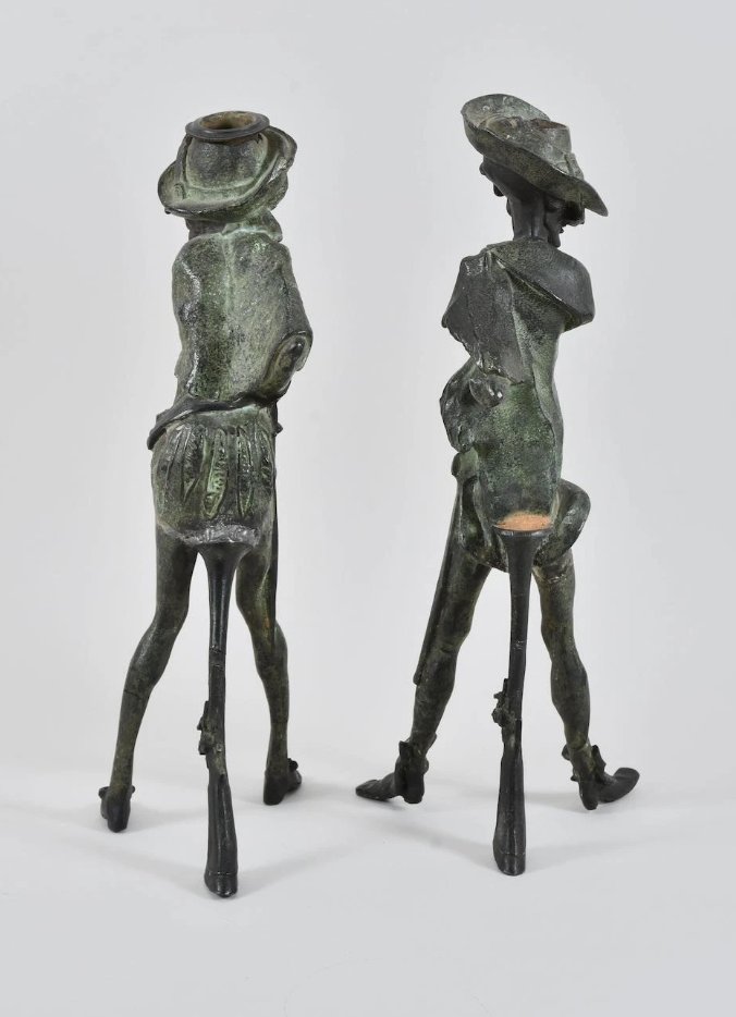 Rare Pair Of Regula Candlesticks - Ratapoil Caricature - XIXᵉ Century-photo-3