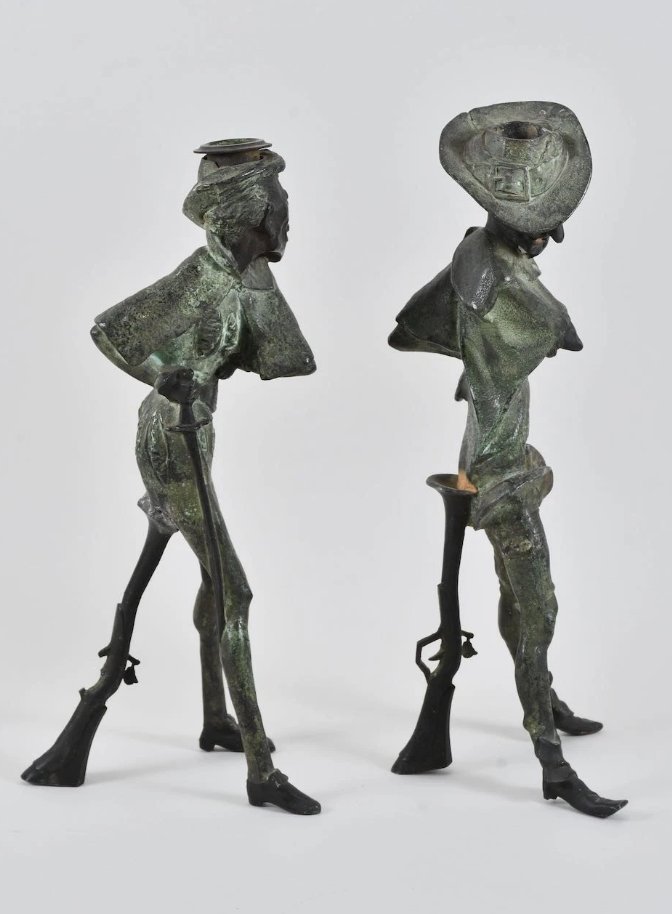 Rare Pair Of Regula Candlesticks - Ratapoil Caricature - XIXᵉ Century-photo-4