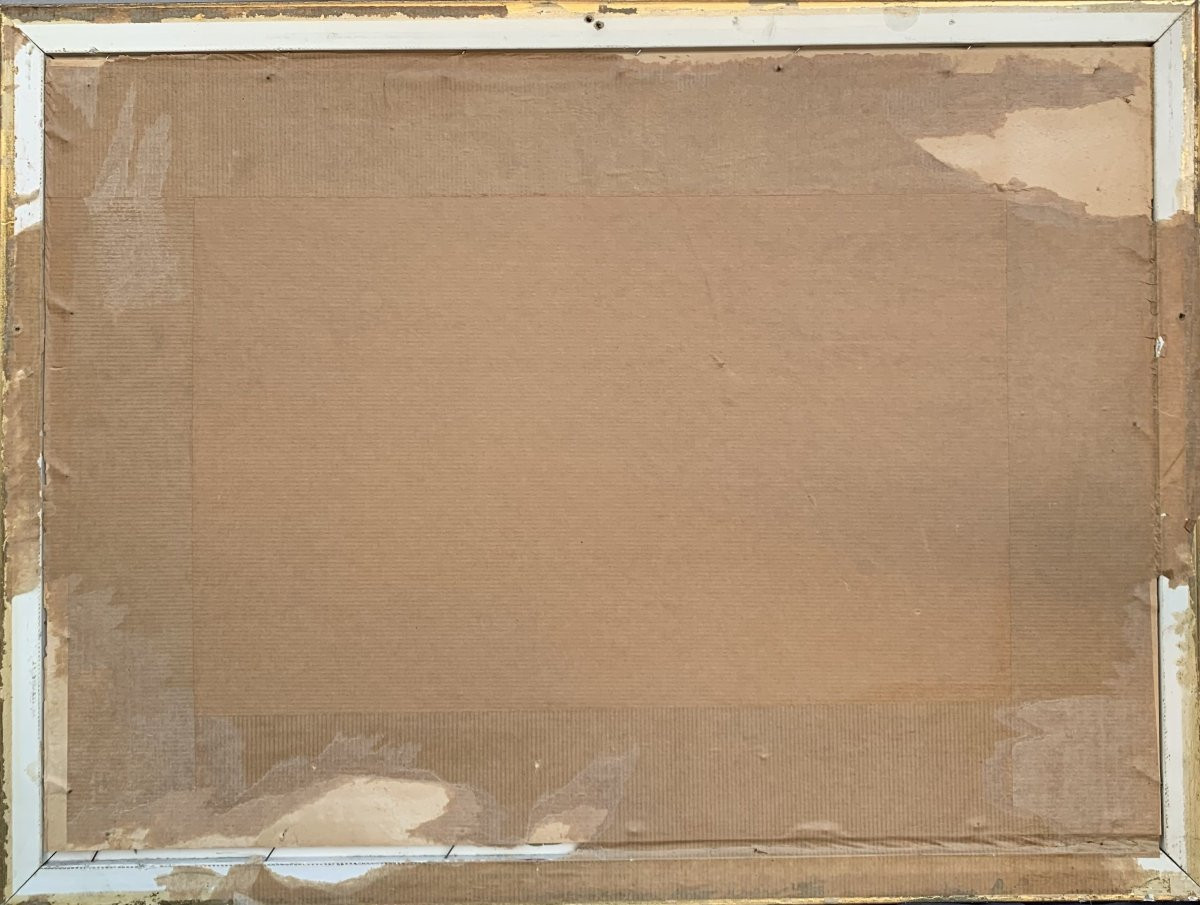 Élégante scène de parc – Huile sur carton – Datée 1913 – École française-photo-1