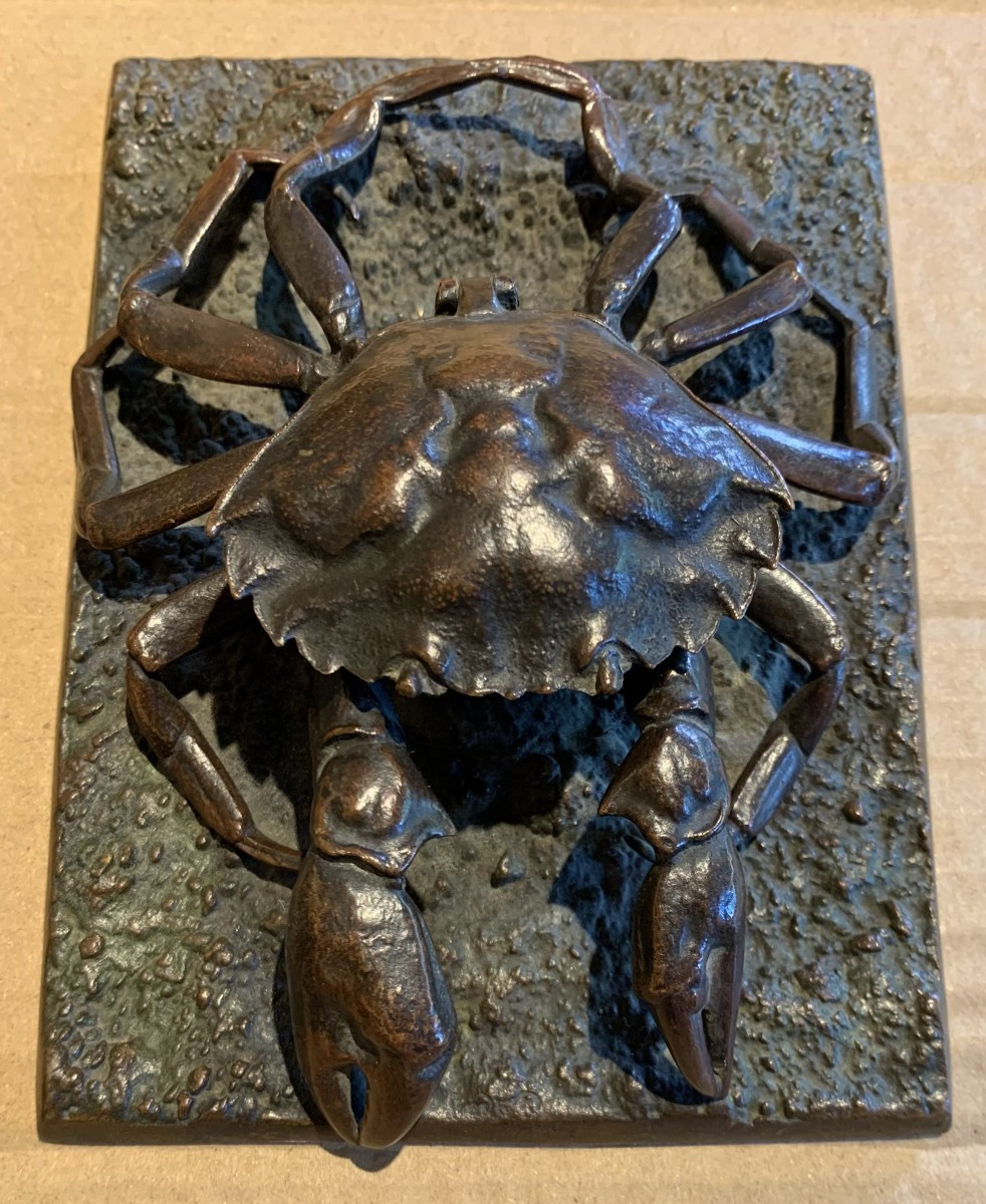 Rare Bronze Inkwell - Naturalist Crab - Late XIXᵉ Century