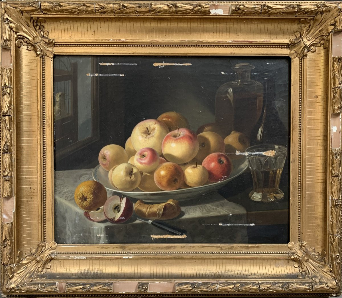 Still Life With Fruit - Oil On Canvas Signed Anton Mollis - 19th Century-photo-2