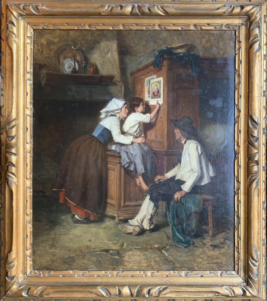 Alexandre-Marie Guillemin (1817-1880) – Scène d’intérieur bretonne - HSP-photo-2