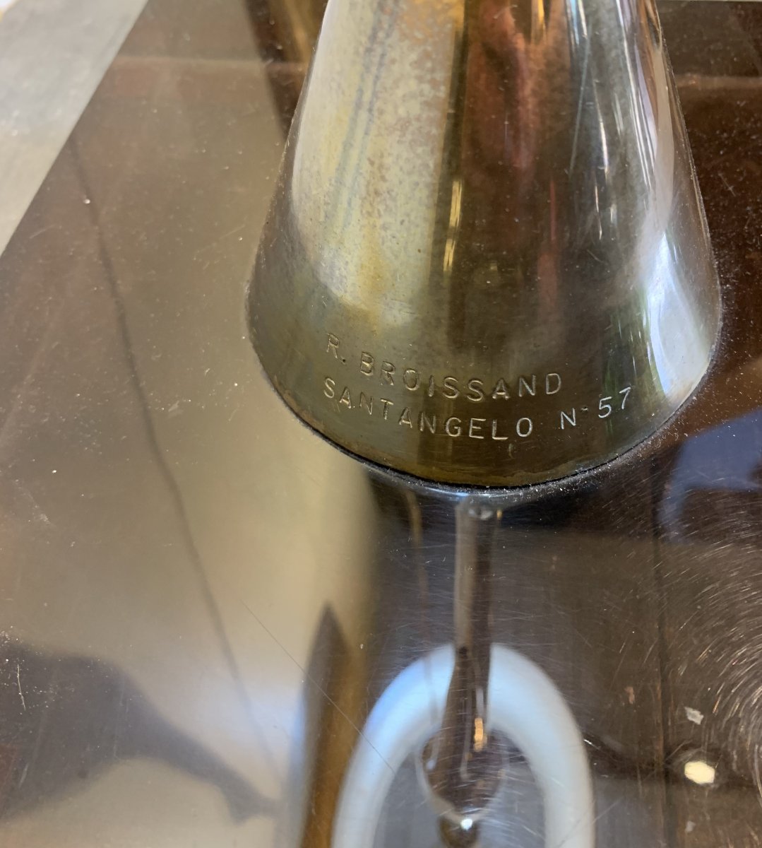 René Broissand (né en 1928) pour Santangelo Lampadaire modèle « Héron » – Bronze doré-photo-2