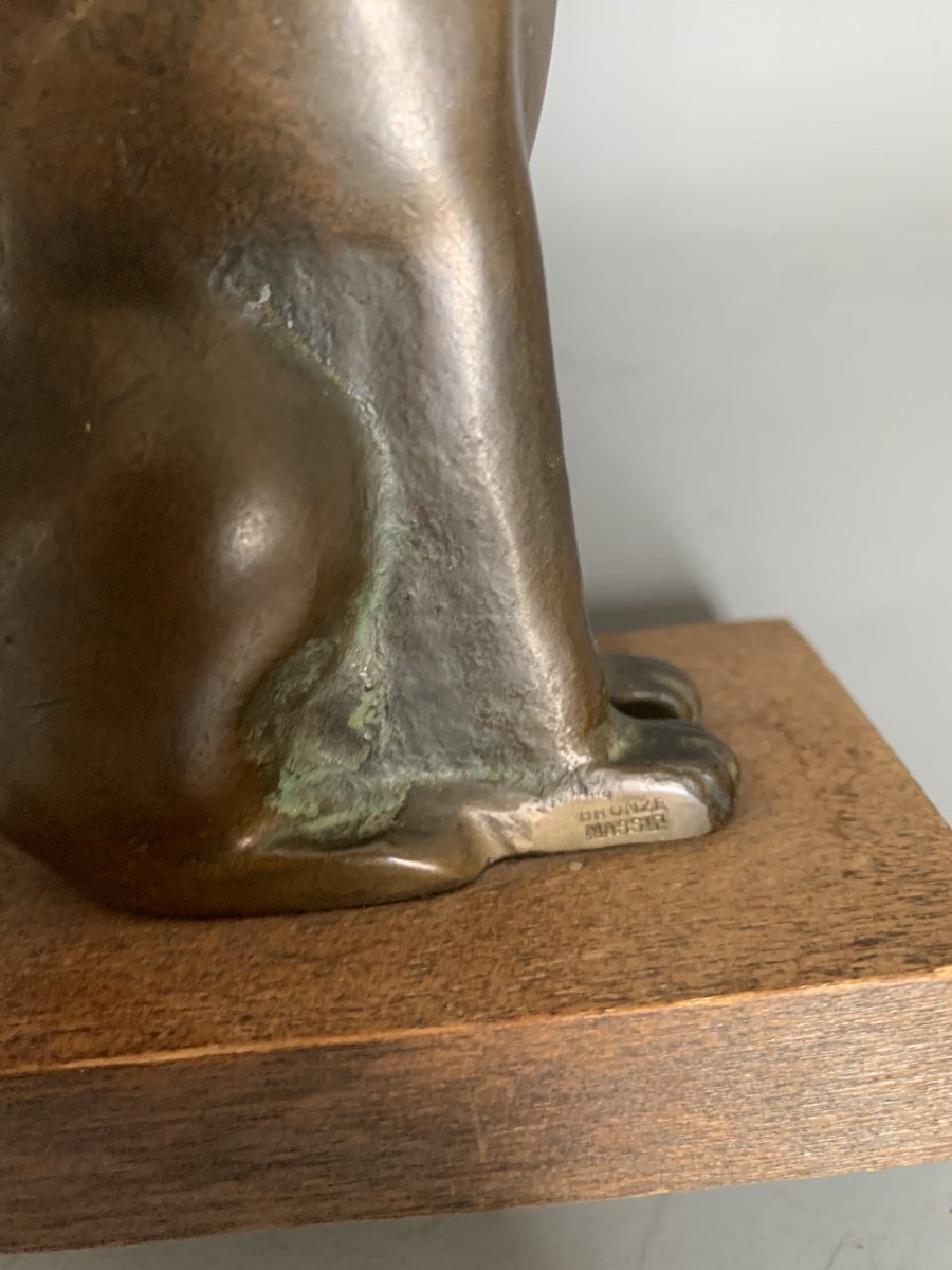 Sculpture de Chat Égyptien en Bronze – Années 1960-photo-2